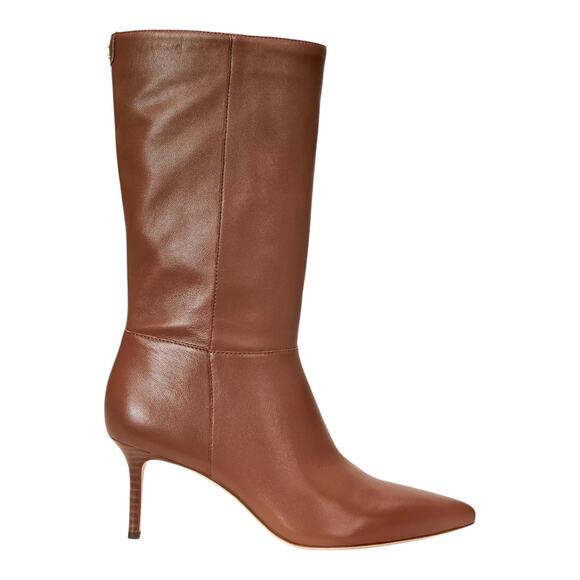 Lauren Ralph Lauren Women's Leanna Leather Mid Shaft Dress Boots Tan Size 9 1/2 - Picture 2 of 3